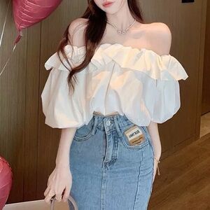 Elegant Off-Shoulder White Top
